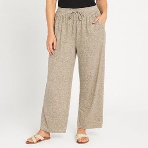 Agnes & Dora Hacci Oatmeal Color Wide Leg Pull-on Lounge Pants Size XL NWOT